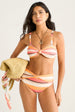 Multi Colour Twist Front Stripe Bikini Bottom by Gini London