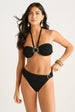 Black D Ring Hardware Detail Bikini Bottom by Gini London