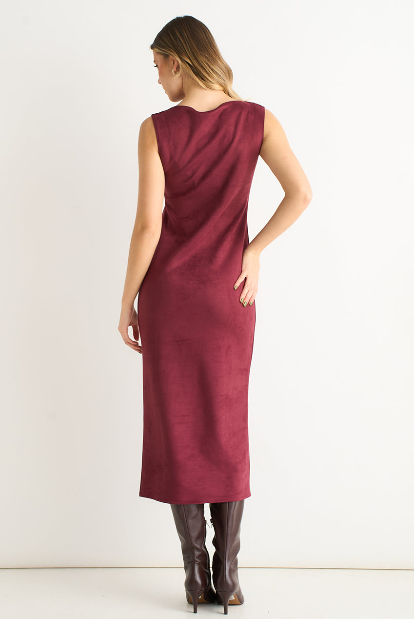 Mulberry Faux Suede Pencil Dress GL2176