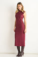 Mulberry Faux Suede Pencil Dress by Gini London