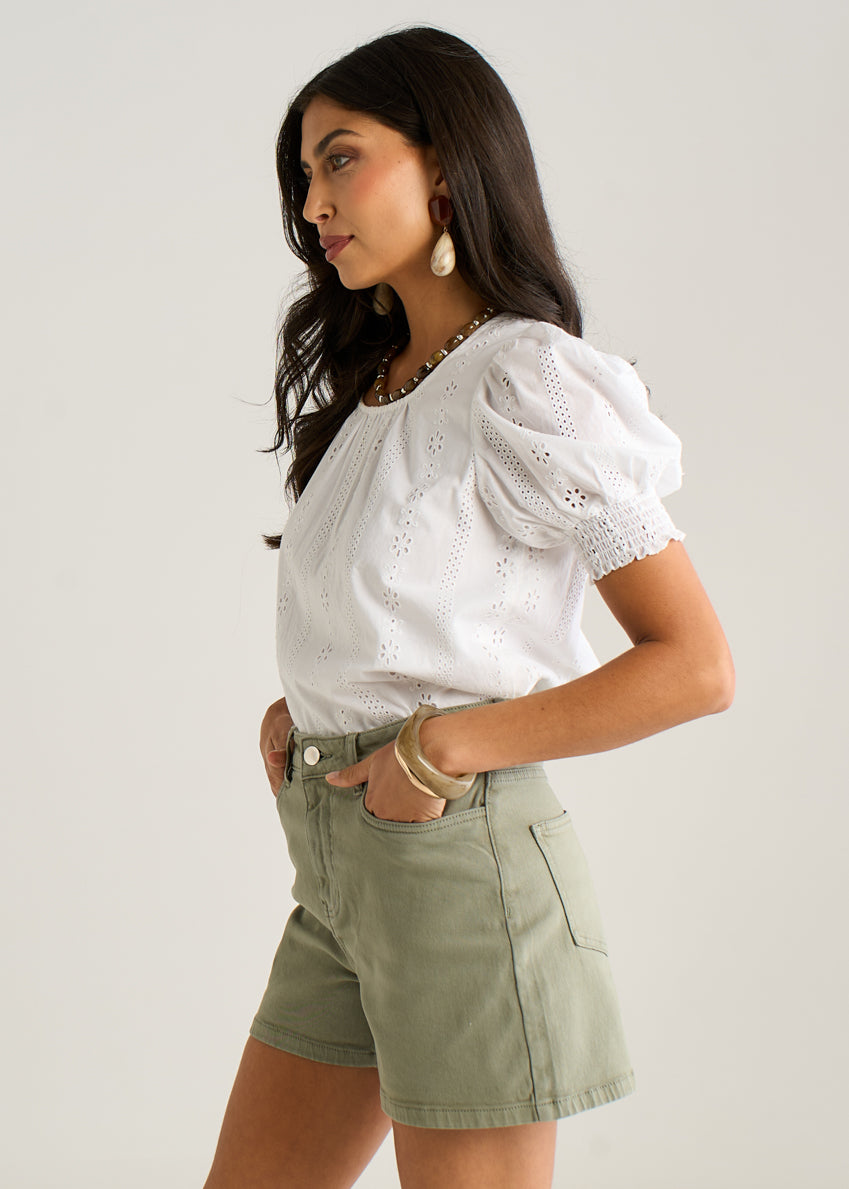 Khaki Denim Shorts GL2217