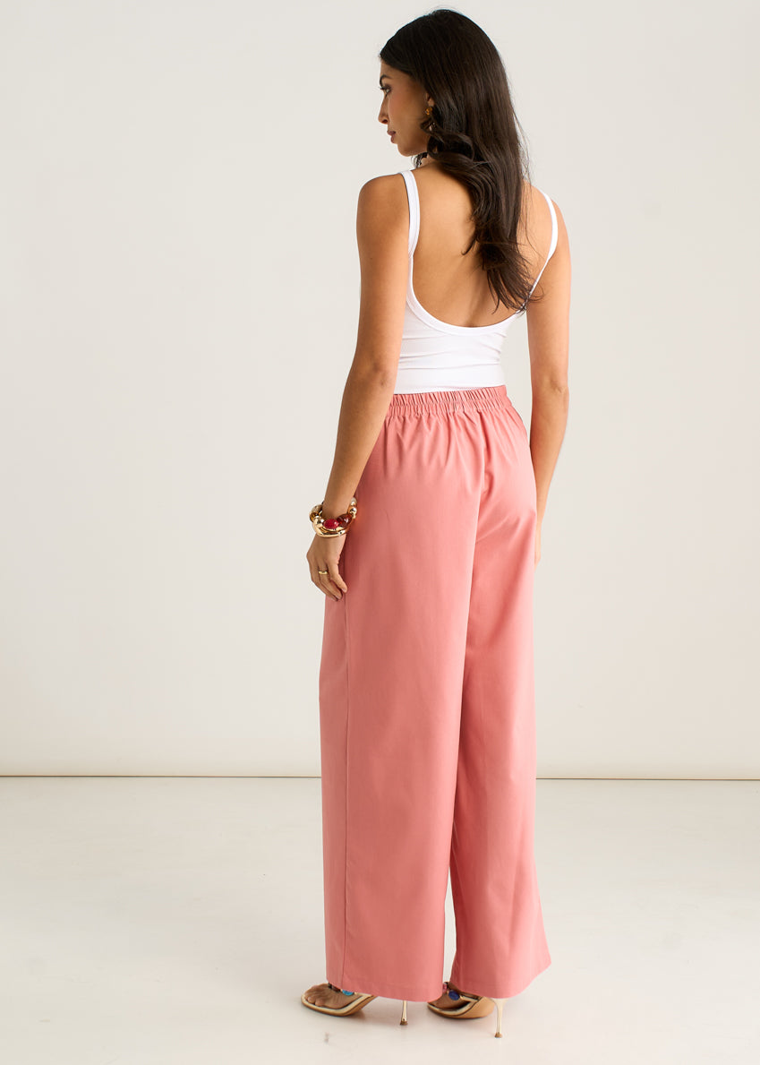 Coral Linen Mix Wide Leg Trouser GL2230
