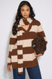 Brown Stripe V Neck Scarf Jumper by Gini London