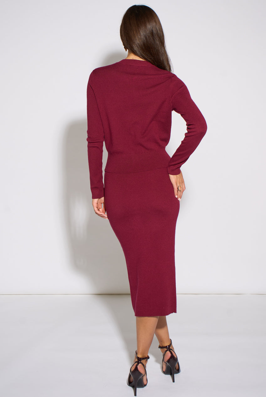 Mulberry Gold Button Pencil Midi Skirt GL2257