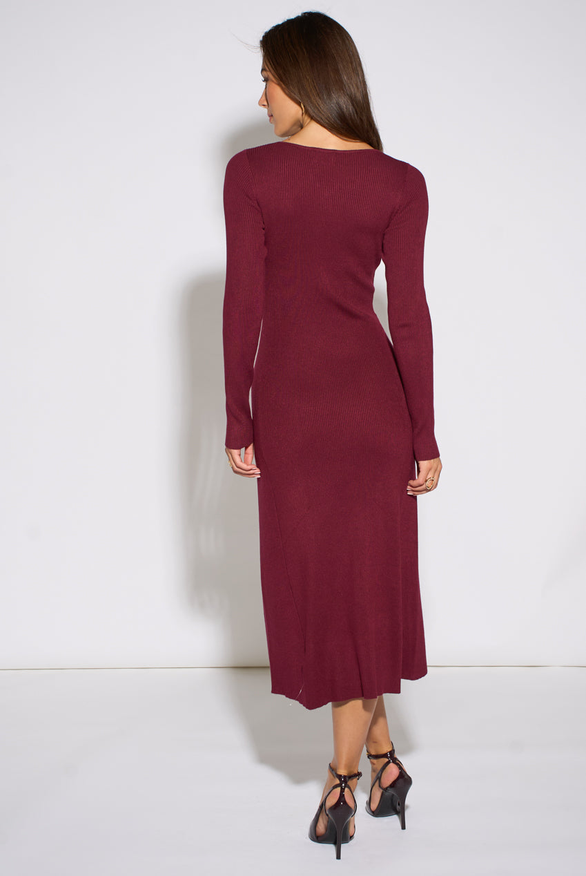Mulberry LS Gold Button Midi Dress GL2260