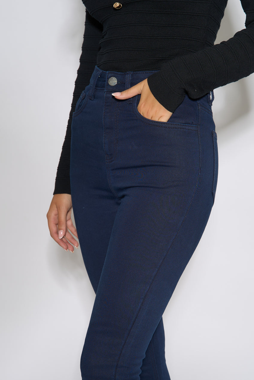 Navy Stretch Slim Fit Casual Jeggings GL2264