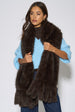 Brown Faux Fur Tassel Scarf by Gini London