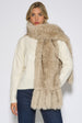 Off White Faux Fur Tassel Scarf by Gini London