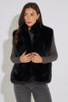Black Boxy Faux Fur Gilet by Gini London