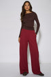 Mulberry Textured Elasticated Waist Wide Leg Trousers by Gini London
