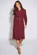 Mulberry Cord Belted Longline Shirt Dress by Gini London