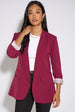 Mulberry Contrast Sleeve Edge To Edge Blazer by Gini London