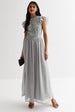 Silver Embellished Maxi Dress by Gini London