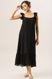Black Ruffle Short Sleeve Viscose Maxi Dress by Gini London