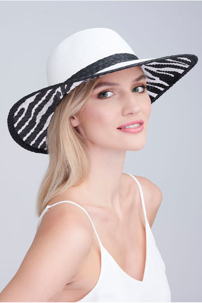 White Black - Graciela Hat - White/Black by Pia Rossini