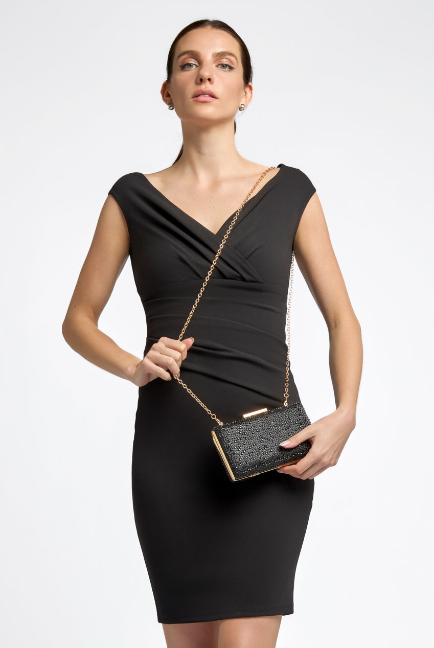 Black Glitter Evening Clutch Bag ALH3105