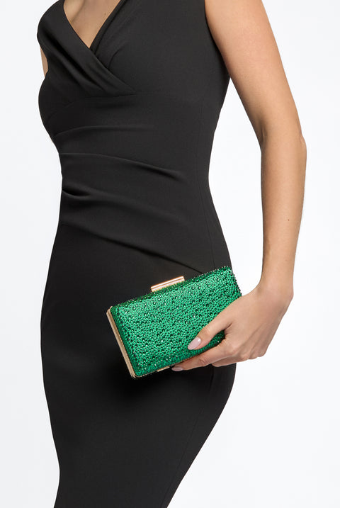 Green Glitter Evening Clutch Bag by Aftershock London