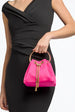 Fuchsia Top Handle Satin Evening Bag by Aftershock London
