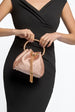 Rose Gold Embellished Top Handle Evening Bag by Aftershock London