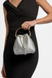 Silver Embellished Top Handle Evening Bag by Aftershock London