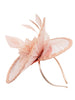 Spiral Circular Brim Fascinator With Feathers Burst In Pink by SVNX