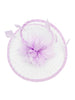 Spiral Circular Brim Fascinator With Feathers Burst In Lilac by SVNX