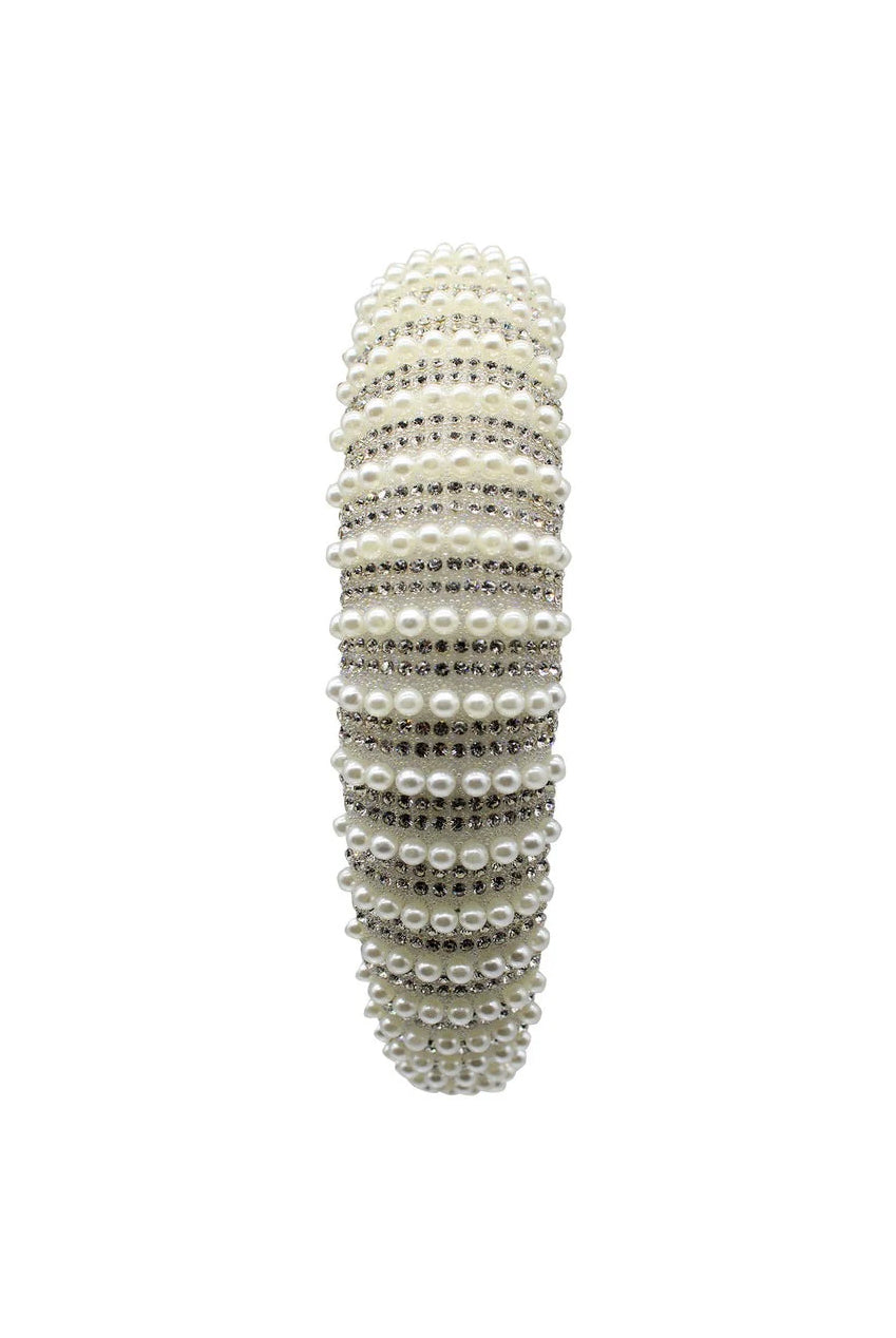 Crystal Gems And Mini Pearls Headband HA301407