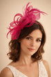 Bow Feather Fascinator In Pink by SVNX