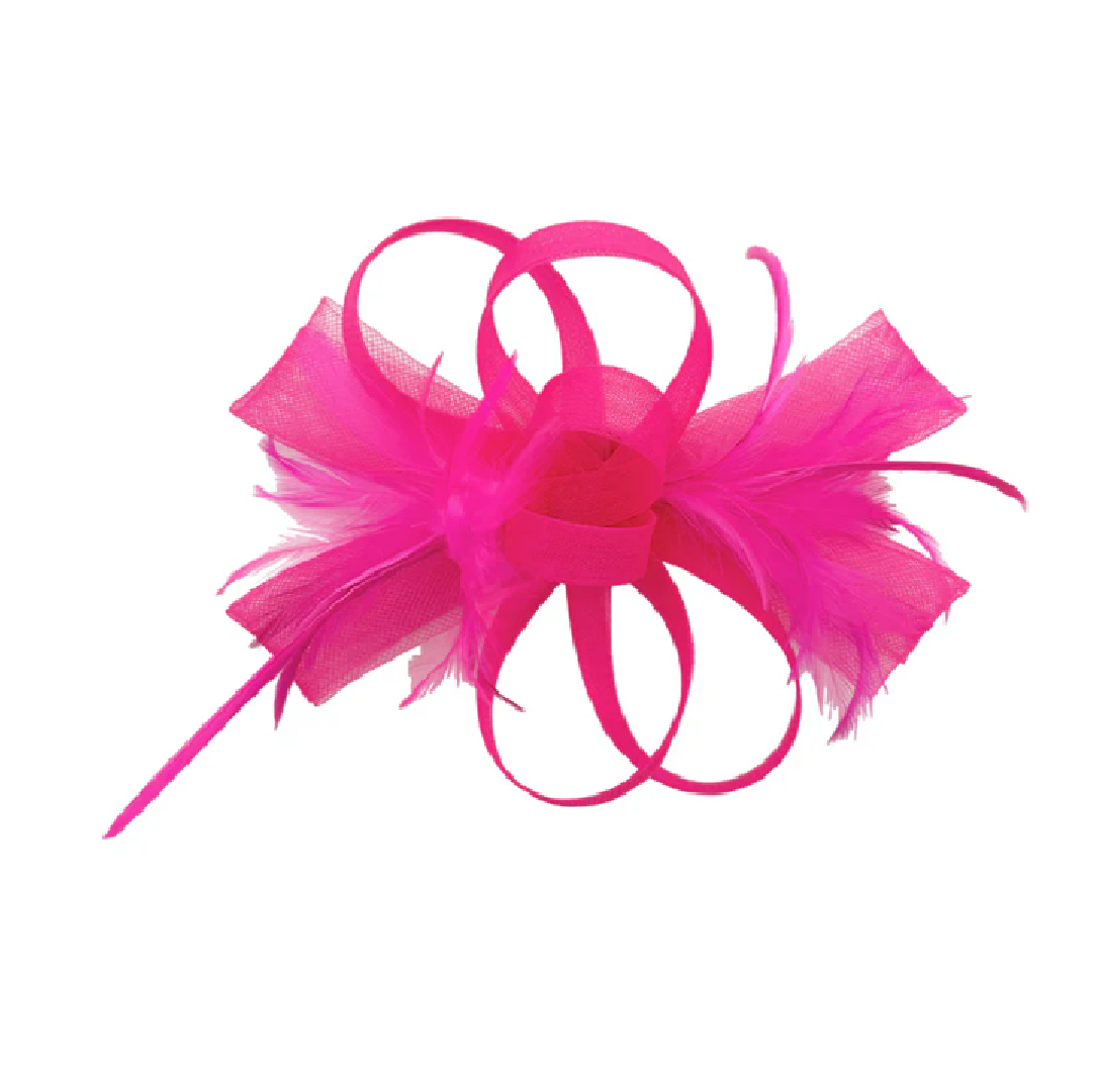 Bow Feather Fascinator In Pink HA302209