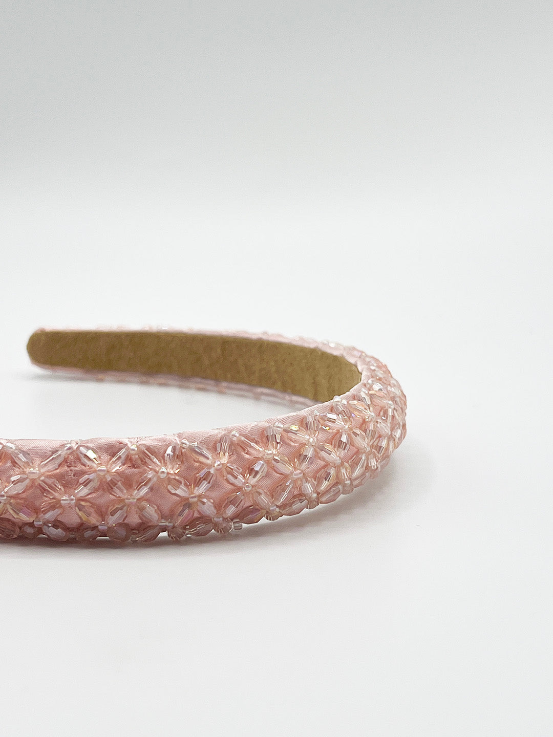 Lattice Beaded Headband In Pink HA310109