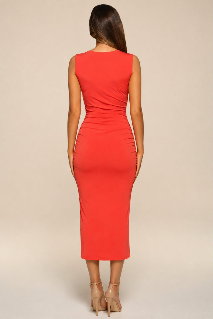 Hannah Burnt Orange Midi Midaxi Dress HG-HANNAH-MIDI