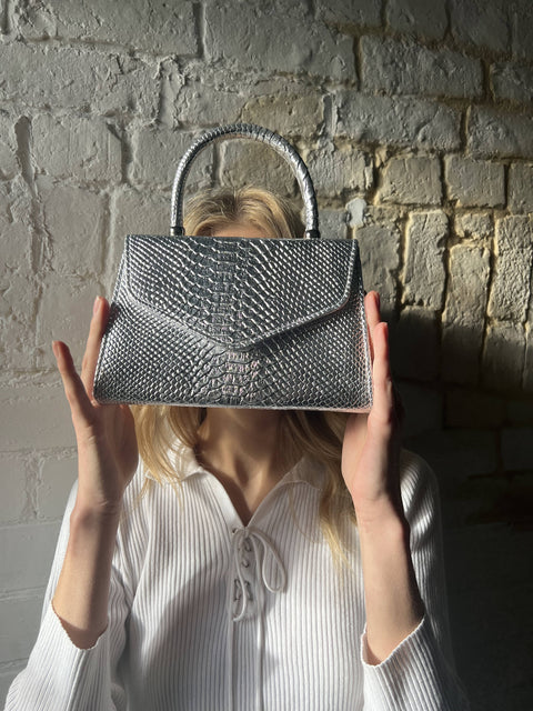 Faux Snakeskin Mini Bag by SVNX
