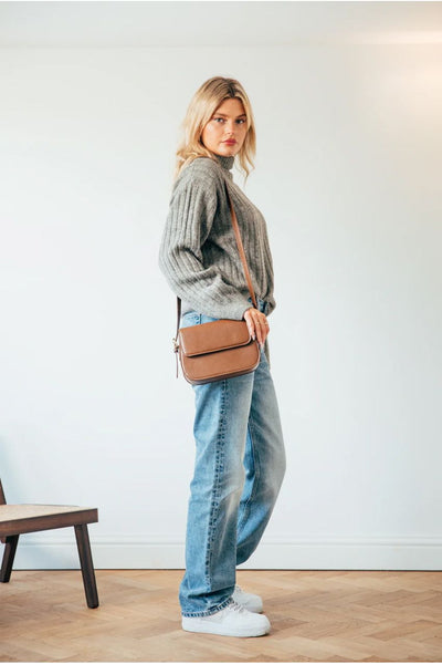 Brown - Rounded Cross Body Bag In Brown by SVNX