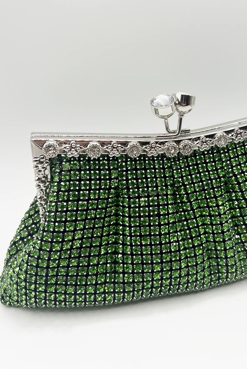 Green Crystal Clutch Bag HB326717