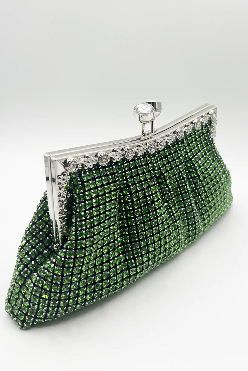 Green Crystal Clutch Bag HB326717