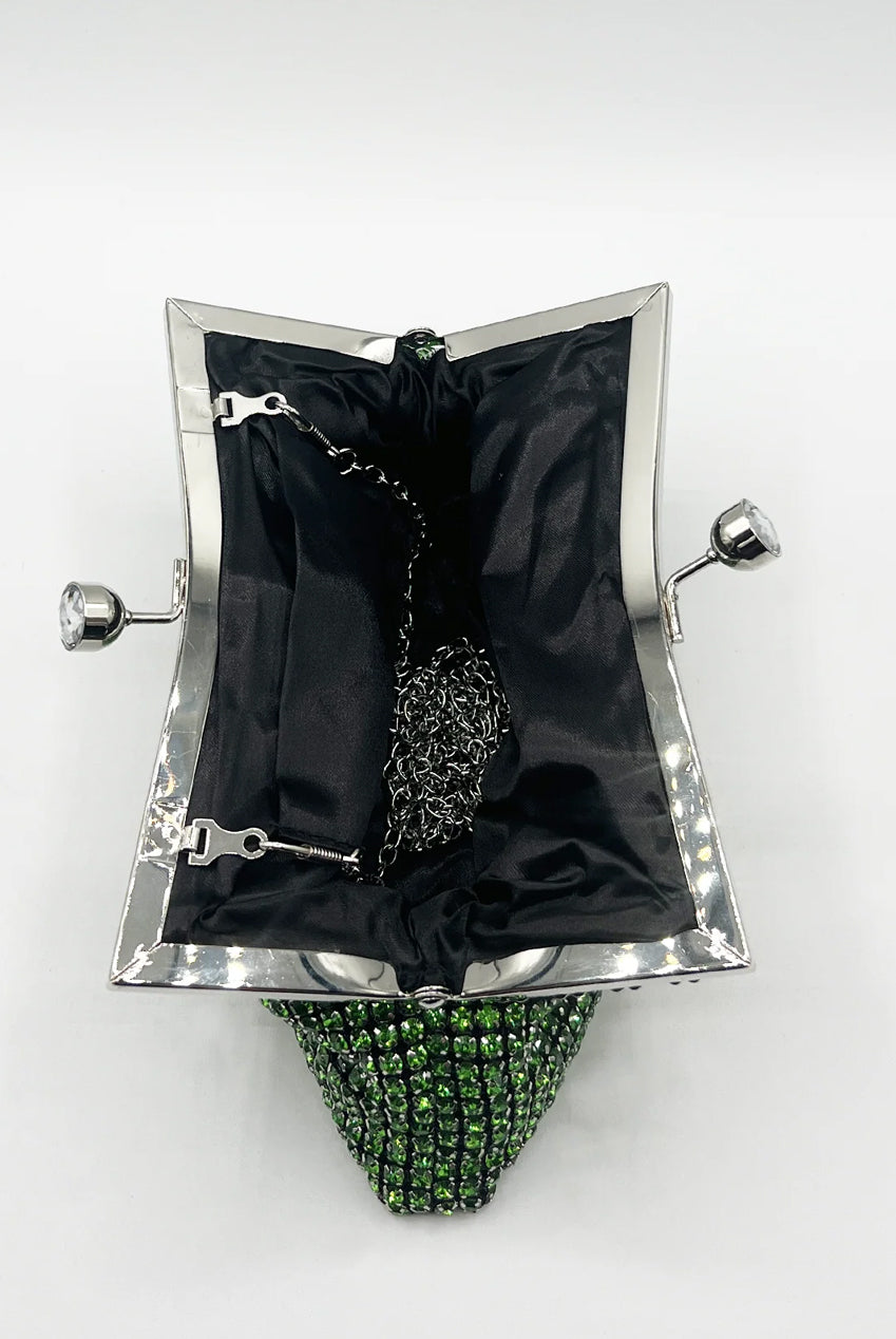 Green Crystal Clutch Bag HB326717