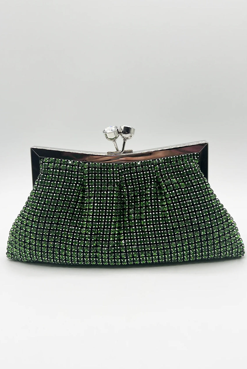 Green Crystal Clutch Bag HB326717