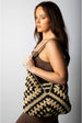 Black Woven Straw Shoulder Bag by SVNX