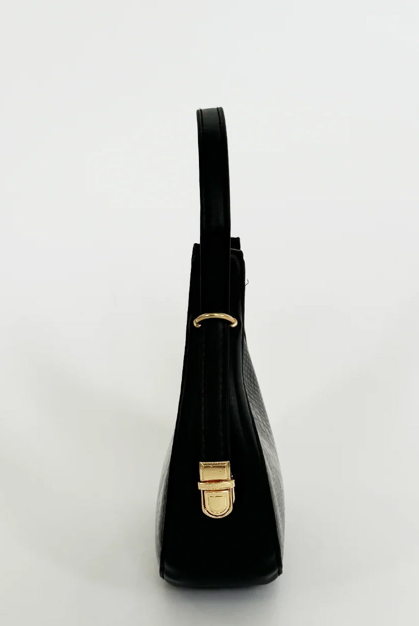 Round Shoulder Bag In Shiny Faux Croc HB329302