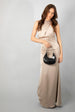 Round Shoulder Bag In Shiny Faux Croc by SVNX
