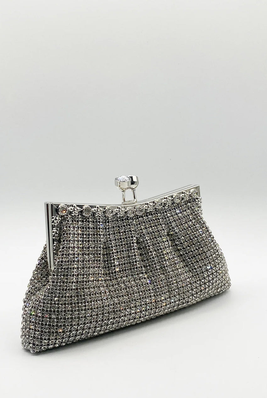 Silver Crystal Clutch Bag HB331821