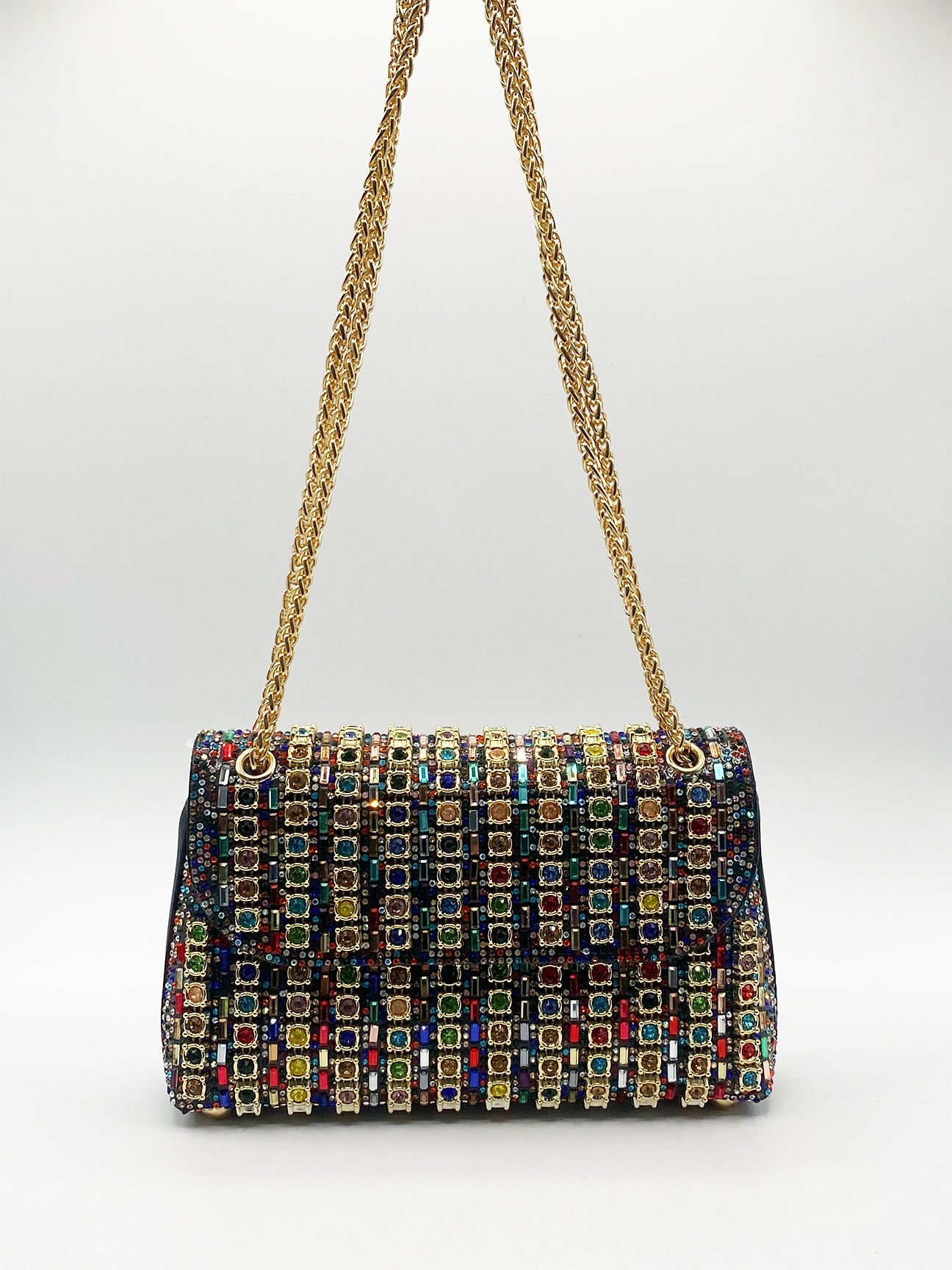 Multicolour Embellished Shoulder Bag HB331901