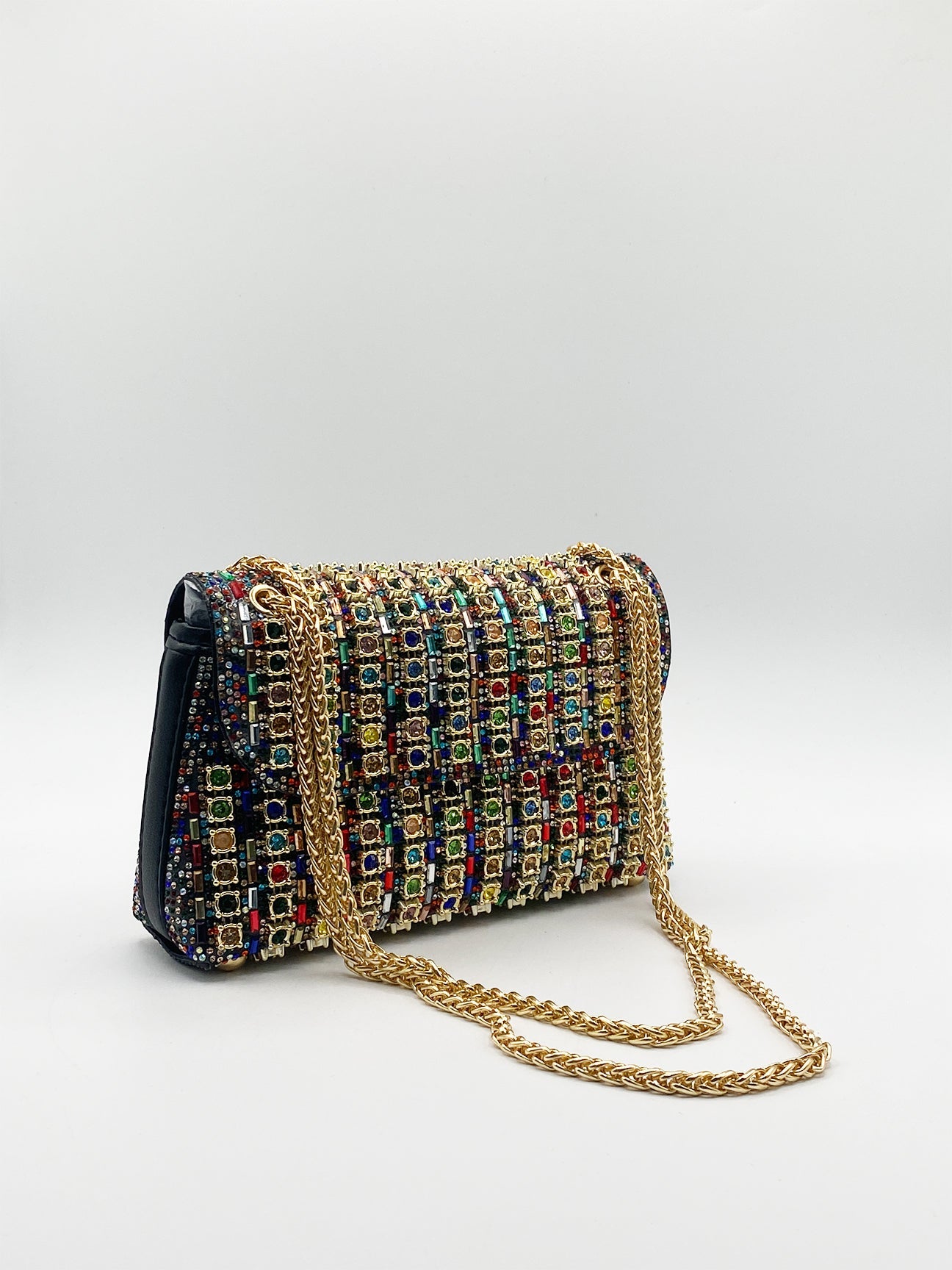 Multicolour Embellished Shoulder Bag HB331901