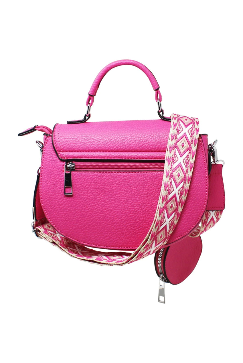 Bee Embellishment Crossbody Bag In Fuchsia HB340509