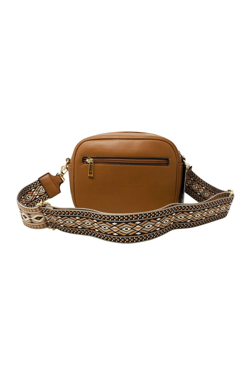 Tan Brown Bee Embellished Camera Bag HB341428
