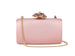Satin Clutch Bag With Rose Jewel In Pink by SVNX