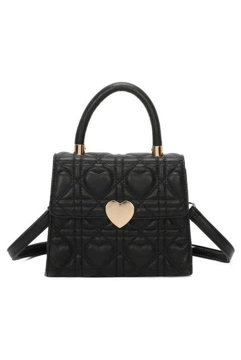 Quilted Heart Grab Bag In Black by SVNX