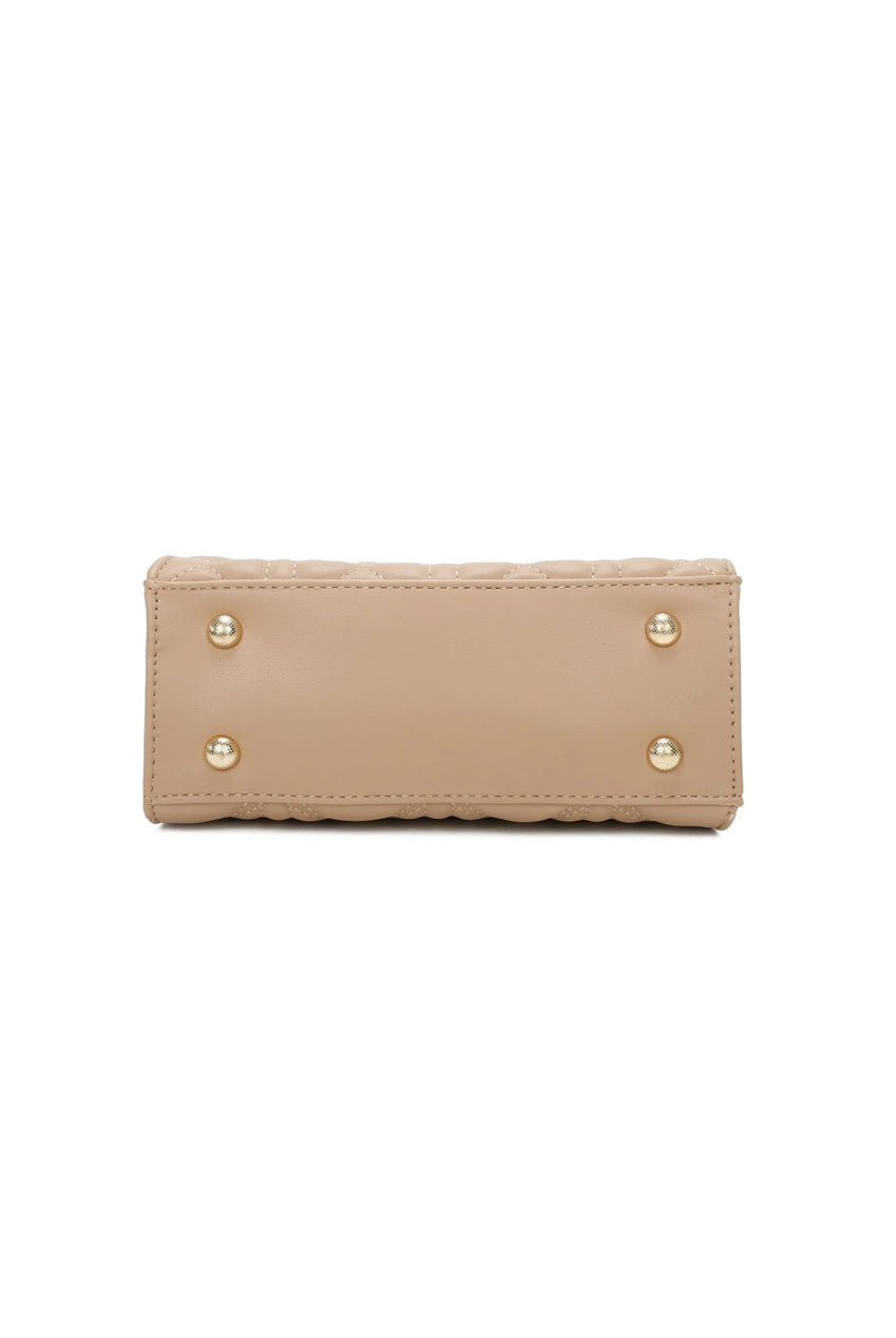 Quilted Heart Grab Bag In Beige HB343328