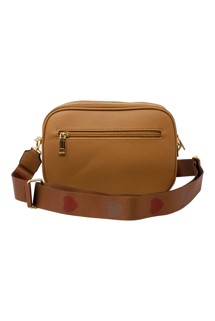 Heart Quilted Crossbody Camera Bag In Tan HB344229