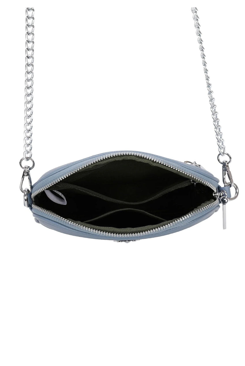 Bee Chain Crossbody Bag In Blue HB344820
